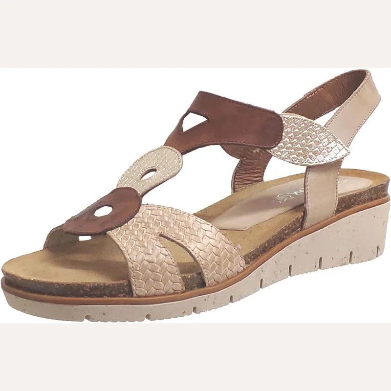 Chaussures Xapatan nu-pied 1531 Mila reciclado beige métallisé