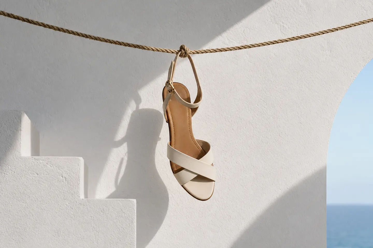 Sandale élégante mur blanc méditerranéen Chaussures Xapatan
