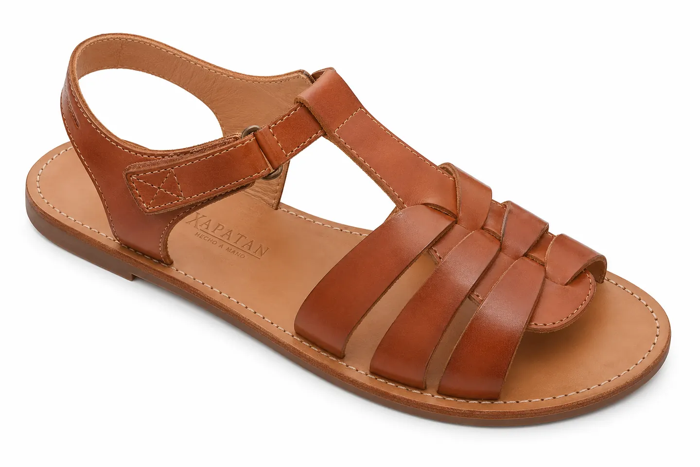 Sandale Alcúdia cuivre Chaussures Xapatan brides cuir lisse féminines